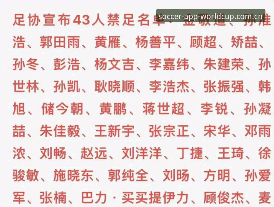 世界杯买球官方正版 足协第三批禁足名单解读教程:从新闻事件看清足球圈整顿逻辑